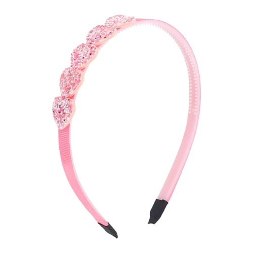 Red Sequin Heart Headband Glitter Hair Band for Valentine's Day Party