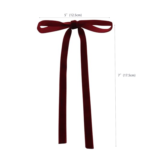 Burgundy Velvet Christmas Tree Bow Decorations - 12 Pack