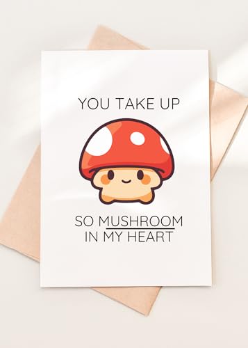 Funny Anniversary & Valentine's Day Card with Mushroom Pun