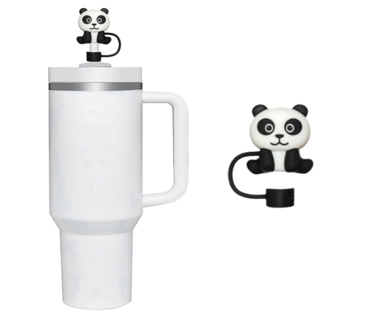 Panda Straw Cover for Stanley 40 & 30 oz Tumbler - 10mm Silicone Straw Topper