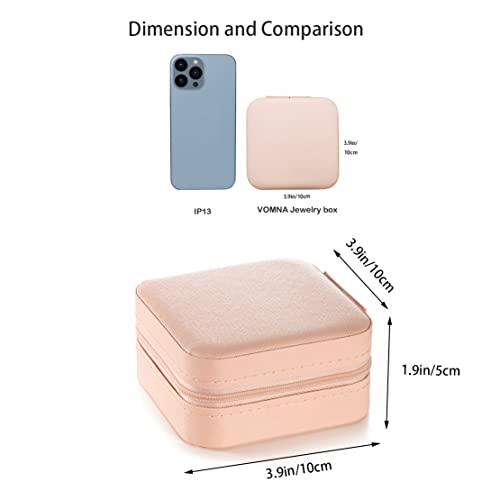 Pink Mini Jewelry Travel Case - Portable Organizer for Rings & Necklaces