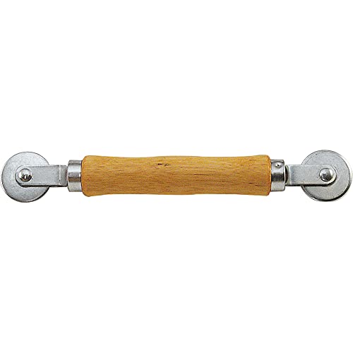 Screen Rolling Tool with Wood Handle and Steel Wheels