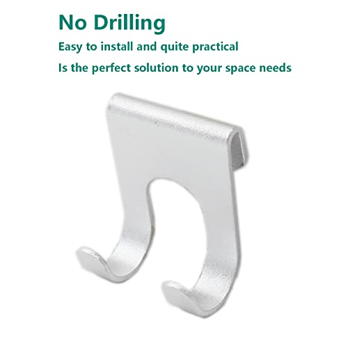 ULIFESTAR Silver Double Hooks for Glass Shower Door - Heavy Duty Towel Hooks