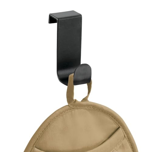 iDesign Forma Over-the-Cabinet Hook, Matte Black Steel Storage Hook