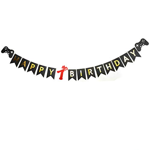Video Game 7th Birthday Banner for Boys - Gamer Party Decoration