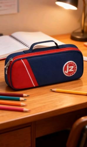 Large Capacity Oxford Pencil Case with Handle & Dual Zippers