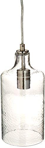 Westinghouse Lighting 6329000 Carmen One-Light Indoor Mini Pendant, Brushed Nickel Finish with Clear Textured Glass