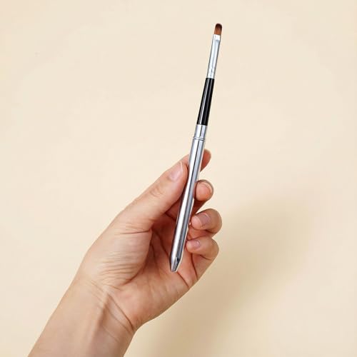 Sorcristy 2 Pcs Retractable Lip Brush with Cap for Travel Lipstick