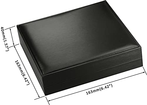 Luxury Black Necklace Storage Box with Velvet Interior