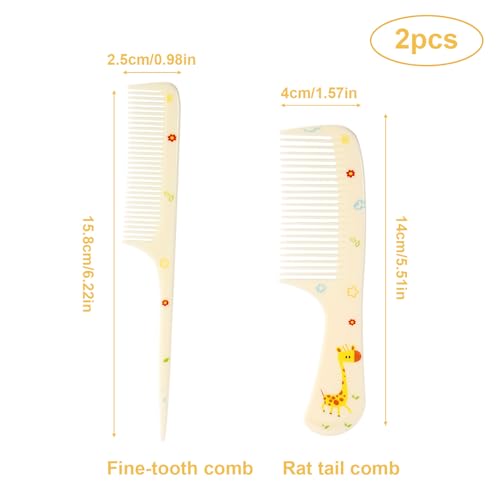 Penitue Cute Hair Comb Set 2-Piece Fine Tooth & Rat Tail Styling Combs