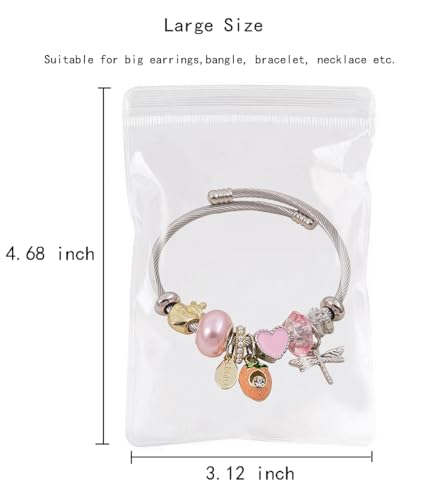 Croshuki 30pcs Clear Jewelry Organizer Bags – 3 Sizes for Travel