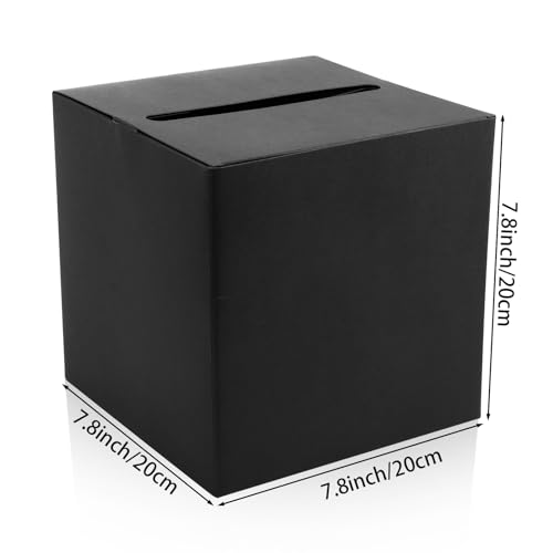 Black Card Box for Weddings and Events - 7.9 Inch Gift Card Holder