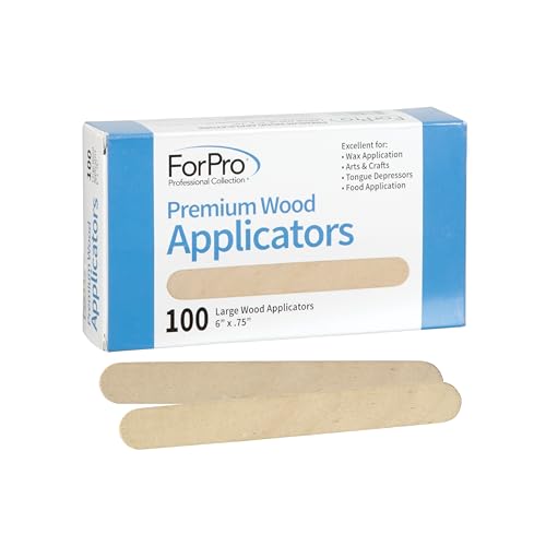 ForPro Large Wooden Waxing Sticks 6" x 0.75" 100-Count