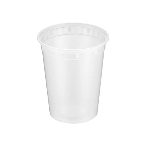 ProTakeOut 32oz [24 set] Heavy Duty Plastic Deli Container | BPA-Free Food Storage with Airtight Leak‑Proof Lids | Microwave, Freezer & Dishwasher Safe – Stackable, Bulk Reusable Soup & Meal Prep Tub
