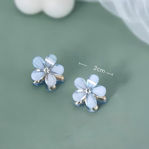 Mini Flower Hair Claw Clips - 20 Pcs Crystal Rhinestone Small Hair Barrettes