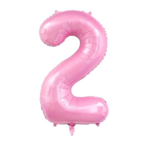 Pink Number 2 Balloon with Crown - 40 Inch 2nd Birthday Party Decoration