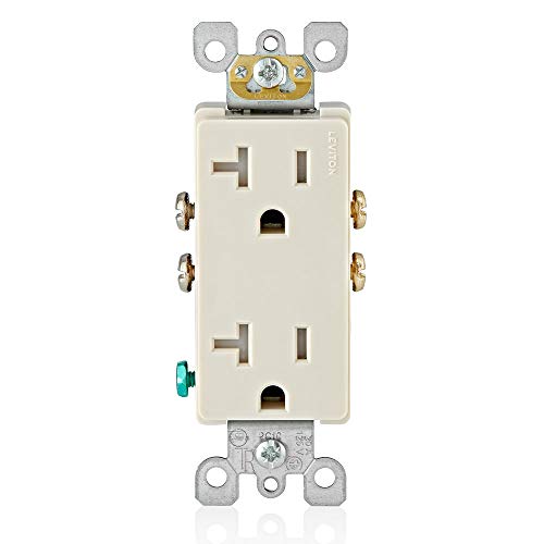 Leviton 20 Amp Decora Tamper-Resistant Duplex Wall Outlet, Light Almond