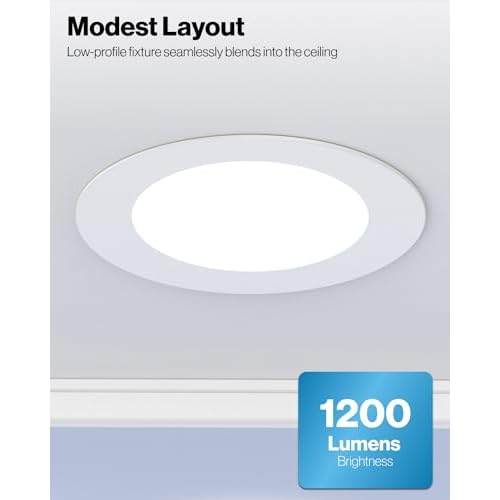 Sunco Retrofit LED Recessed Lighting 6 Inch, Can Lights for Ceiling, 1200 LM, 15W, Selectable CCT 2700K/3000K/4000K/5000K/6000K, Dimmable, Ultra Thin Flat Light Fixture UL 2 Pack.