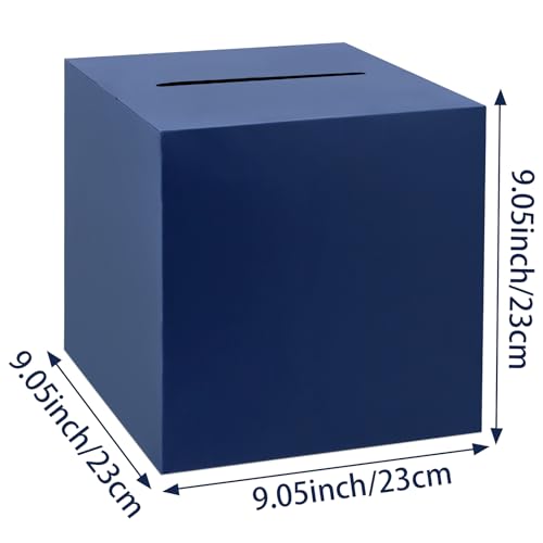 Navy Blue Gift Card Box - 9.1" Wedding Favor Holder for Events