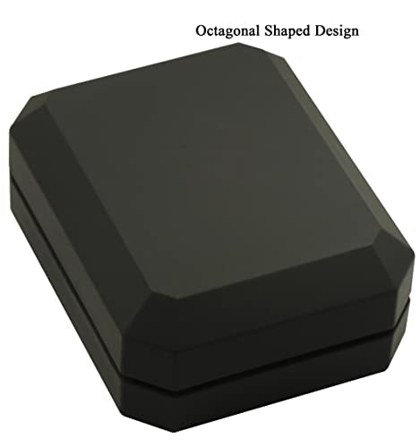 Luxury LED Necklace Gift Box - Octagonal Black Jewelry Pendant Box