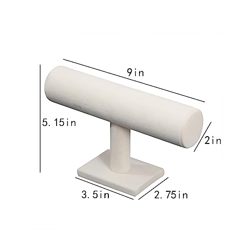 Coward T-Bar Jewelry Organizer - Beige Velvet Bracelet & Watch Holder