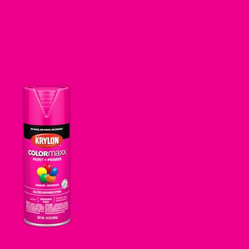 Krylon ColorMaxx Mambo Pink Gloss Spray Paint & Primer 12oz - Indoor & Outdoor Use