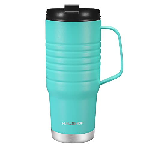 HAUSHOF 24 oz Stainless Steel Travel Mug with Leakproof Lid