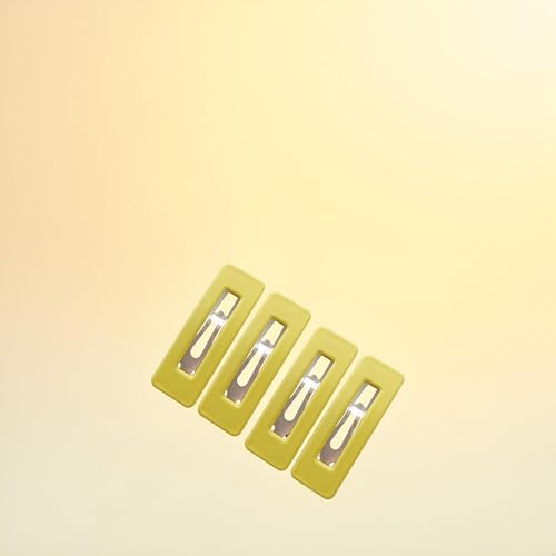 Yellow Matte Square Hair Clips Set of 4 for Women and Girls