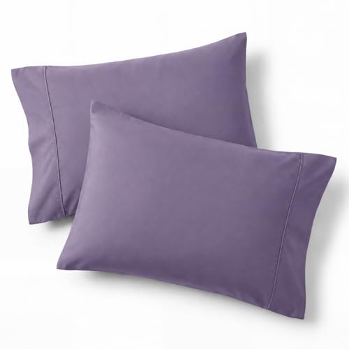 Bedsure Queen Pillow Cases Set of 2 - Ultra-Soft Grayish Purple Microfiber