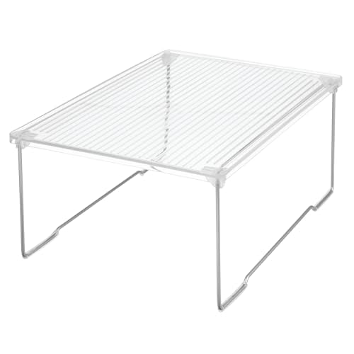 iDesign Stackable Bathroom Shelf Riser - 16-Inch Clear Countertop Organizer