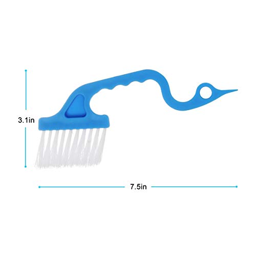 Sky Blue Hand-held Groove Cleaning Brushes - 2pcs for Windows & Doors