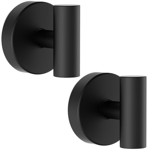 Bntuk Suction Cup Hooks - Waterproof & Rustproof Black (2 Pack)