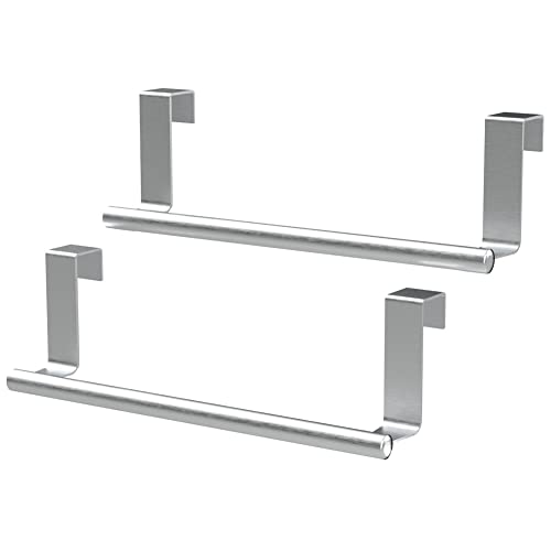 9" Over The Cabinet Towel Bar Holder - Stainless Steel (Silver) - 2 Pack