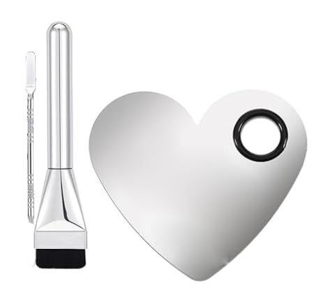 AOTDAOU Stainless Steel Makeup Mixing Palette Set with Brush and Spatula