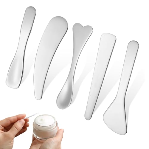 5pcs Stainless Steel Makeup Spatula Set for Skincare & Beauty