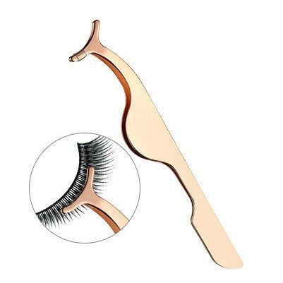 EIAKE Eyelash Applicator Tool & Extension Tweezers Remover Clip - Golden
