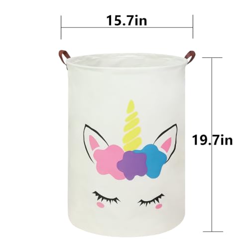 Foldable Waterproof Laundry Basket - Golden Unicorn Design
