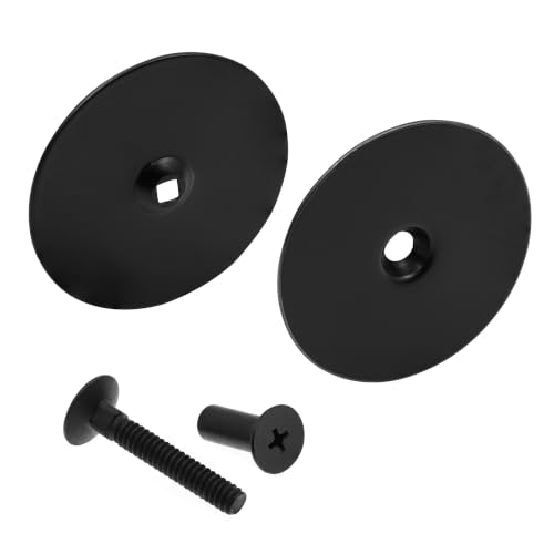Prime-Line Door Hole Cover Plate 2-5/8 inch Matte Black Steel for Unused Door Openings