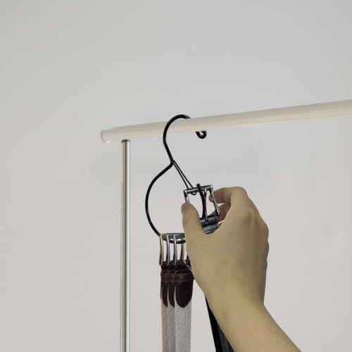 4-Pack Metal Belt Hanger Closet Organizer for Belts, Ties, and Scarves