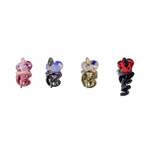 LUNARWHIRL 20Pcs 3D Alloy Snake Nail Art Charms Multicolor
