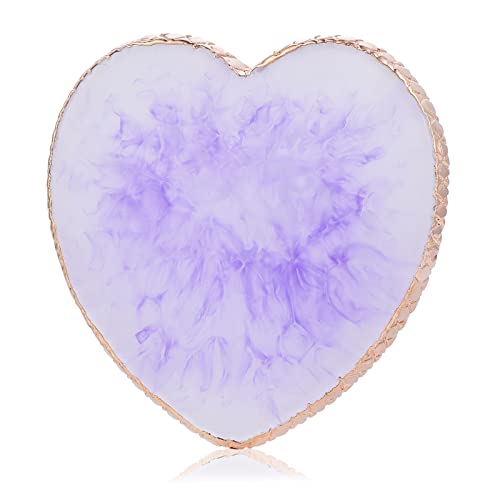 Sibba Resin Nail Art Palette Heart Shape Color Mixing Plate Purple