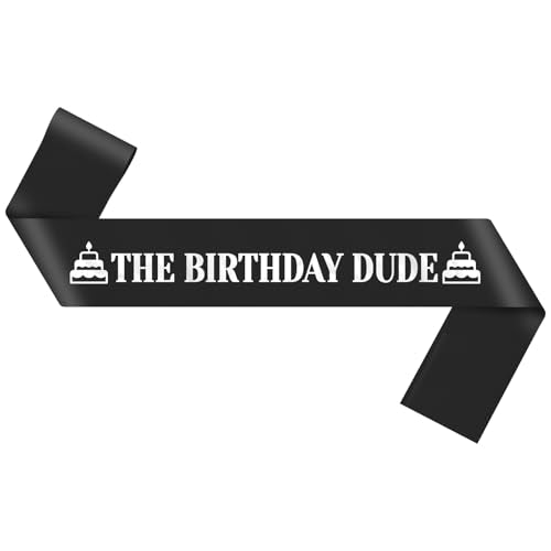 Black Satin Birthday Sash for Men - Perfect Gift & Party Accessory