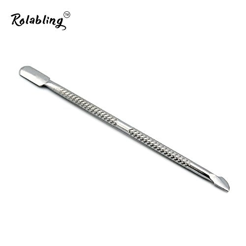 Rolabling Stainless Steel Cuticle Pusher and Nail Scraper Tool