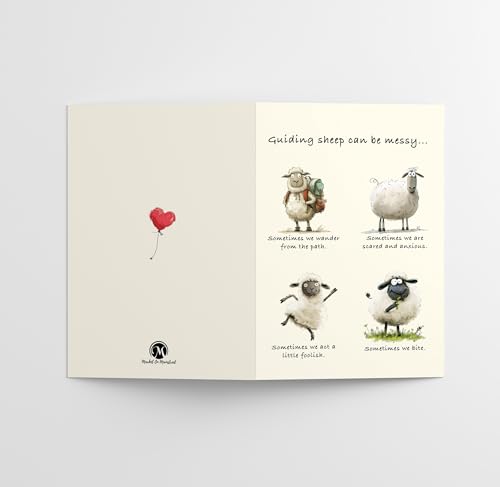 Pastor Appreciation Card with Envelope - 5x7 Sheep Design