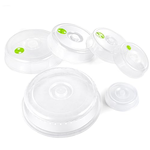 6-Pack Microwave Splatter Covers with Steam Vents – 10" to 4.5"