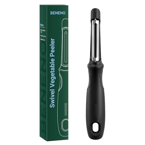 Beneno Swivel Vegetable Peeler - Razor-Sharp Stainless Steel Blade & Ergonomic Grip