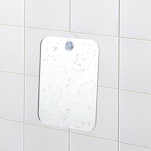 Herxsin Fogless Shower Mirror for Shaving - 6.7x5.1in Portable Silver