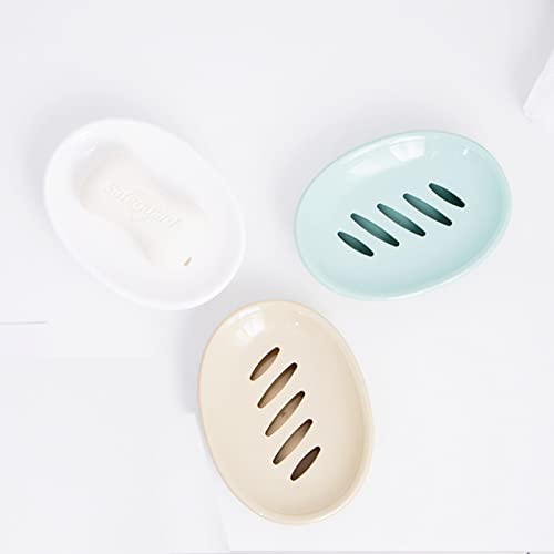 White Soap Holder Storage Rack 2-Pack with Drain for Shower
