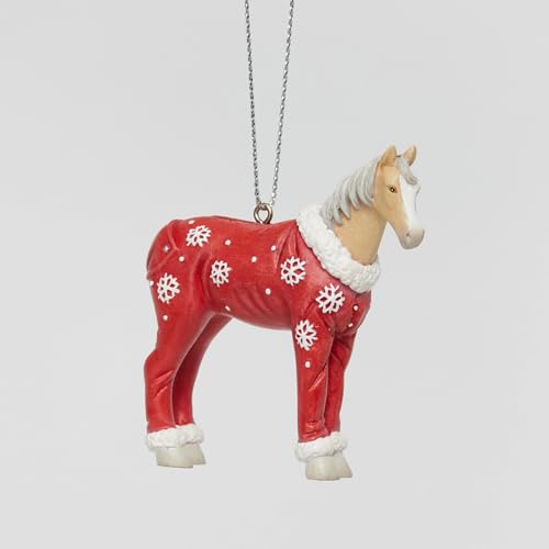 Christmas Pony Hanging Ornament - Painted Ponies Holiday Decor, 2.35 Inch