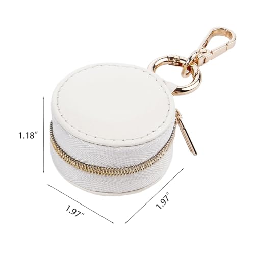 BWTRQ Portable Travel Jewelry Box - Small Ring Holder Case, White